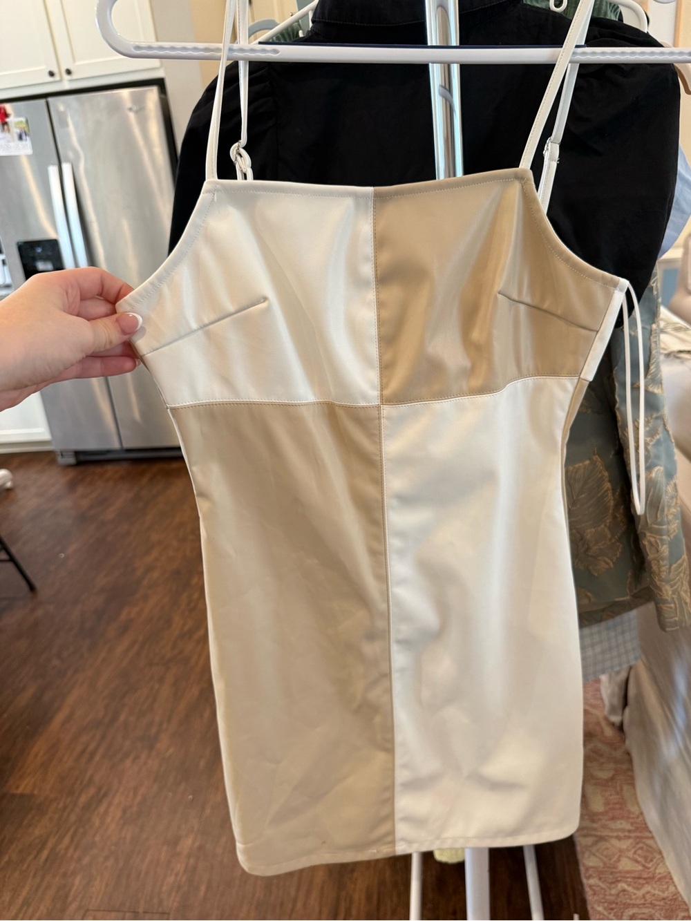Le Lis Cream Strap Mini Dress